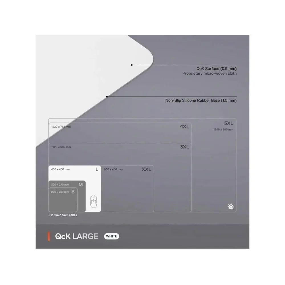 SteelSeries QcK Cloth Gaming Mouse Pad - Exclusive Micro-Woven Surface, Optimize